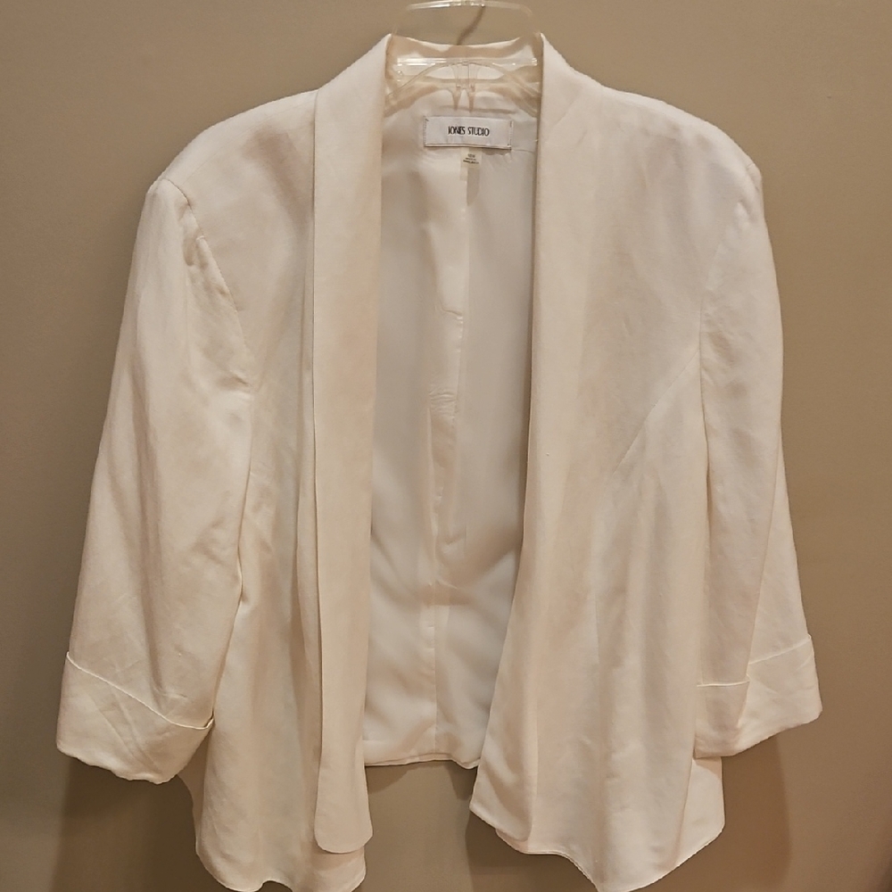 DKNY Ivory Open-Front Blazer